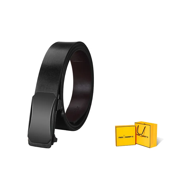 FREE RABBITⅡ Toothless Automatic Buckle Cow Leather Leather Belts Men's-0