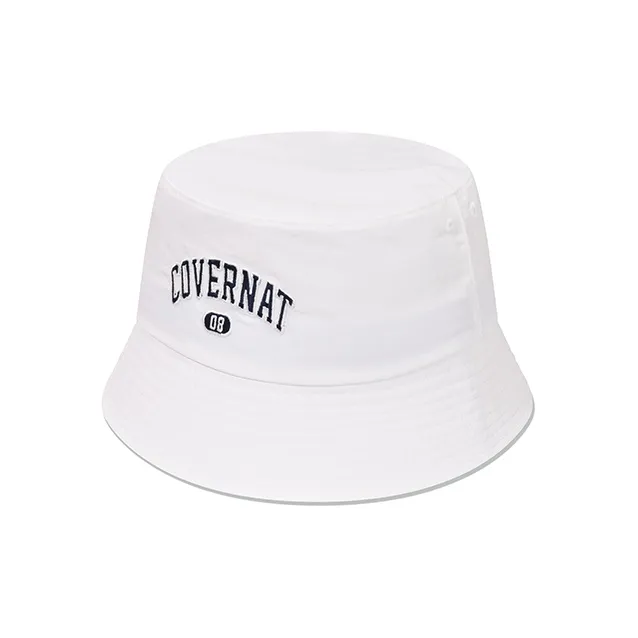 COVERNAT Cotton Bucket Hats Unisex White-2