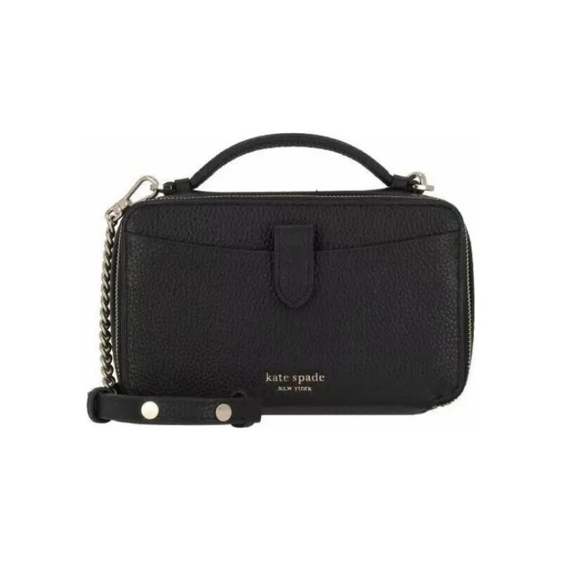 Kate Spade Hudson Litchi Grain Leather Camera Bag Handbag Shoulder Bag Crossbody Bag Small Size Women's Black-3