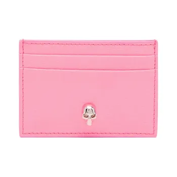 Alexander McQueen Cow Leather Card Holder Women's Pink