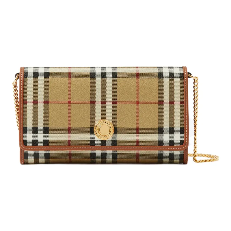 Burberry Polyester Cow Leather Wallet Shoulder Bag Crossbody Bag Regular Women's Beige-0