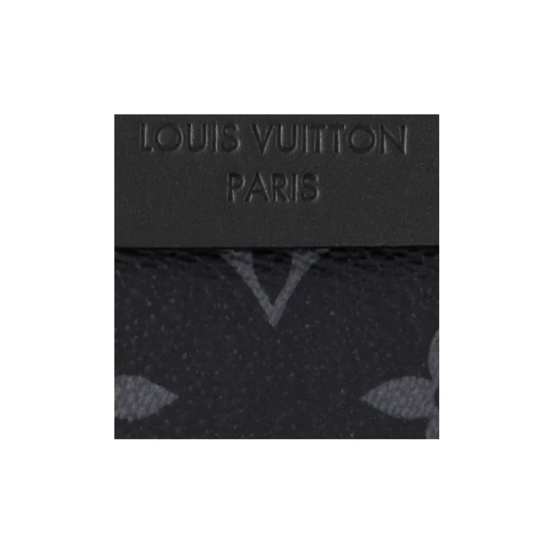 LOUIS VUITTON Discovery Coated Canvas Cow Leather Patchwork Trim Backpack Small Size Men's Black-4