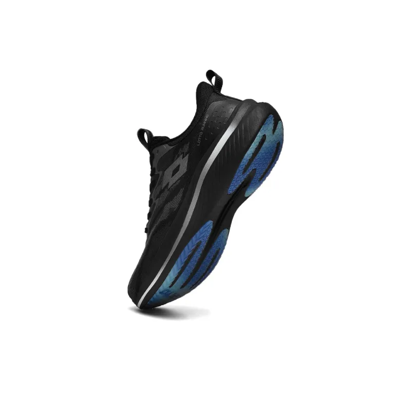 LOTTO Frozen PRO Anti-Slip Wear-Resistant Low-Top Carbon Plate Marathon Running Shoes Men's Black Silver-1