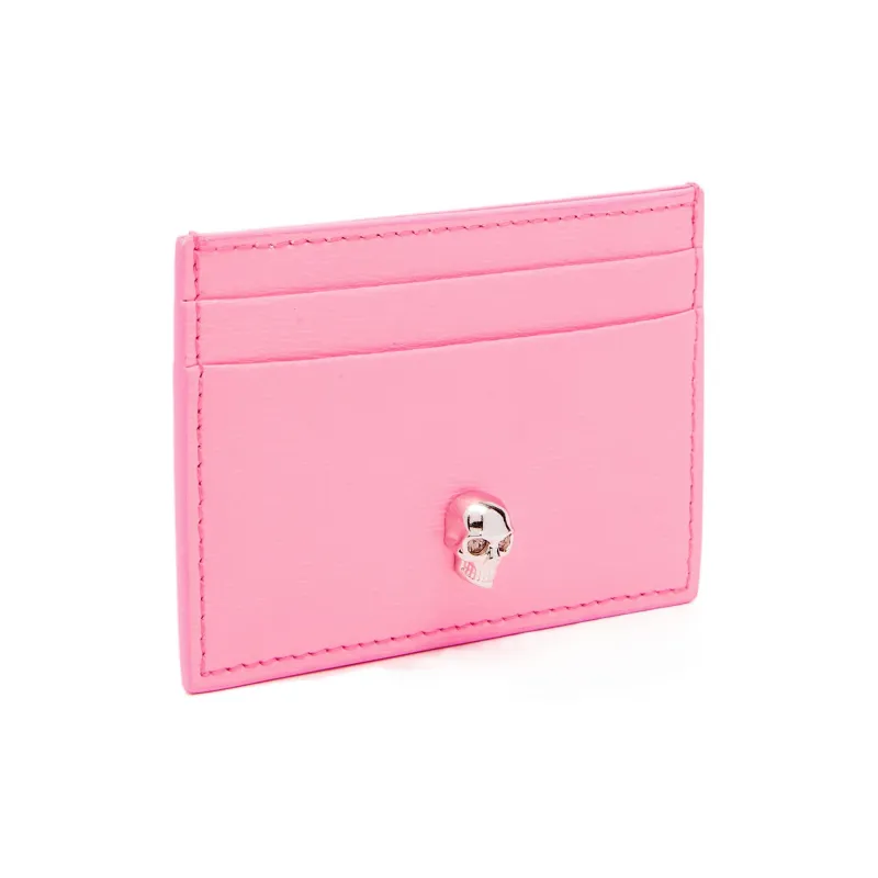 Alexander McQueen Cow Leather Card Holder Women's Pink-1