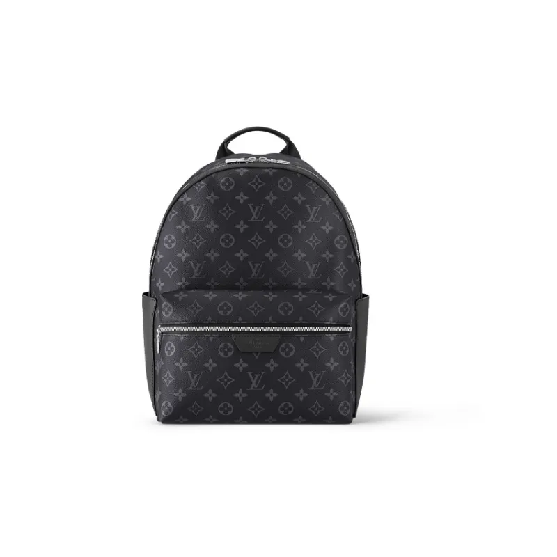 LOUIS VUITTON Discovery Coated Canvas Cow Leather Patchwork Trim Backpack Small Size Men's Black-0