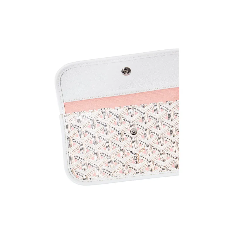 GOYARD Saint Louis Claire-Voie Cow Leather Canvas Handbag Shoulder Bag Large Size Unisex White/Pink-3