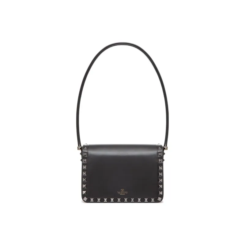 Valentino Rockstud Calfskin Handbag Shoulder Bag Women's Black-3
