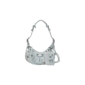 Balenciaga Le Cagole Xs Rhinestones Shoulder Bag Light Blue