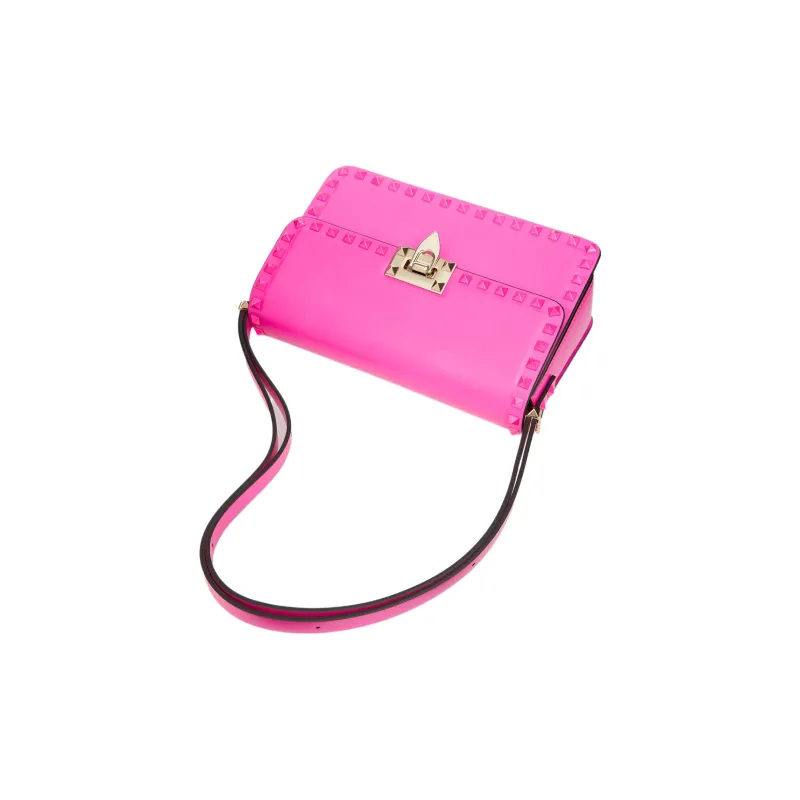 Valentino Rockstud Calfskin Handbag, Shoulder Bag Women's Pink-3