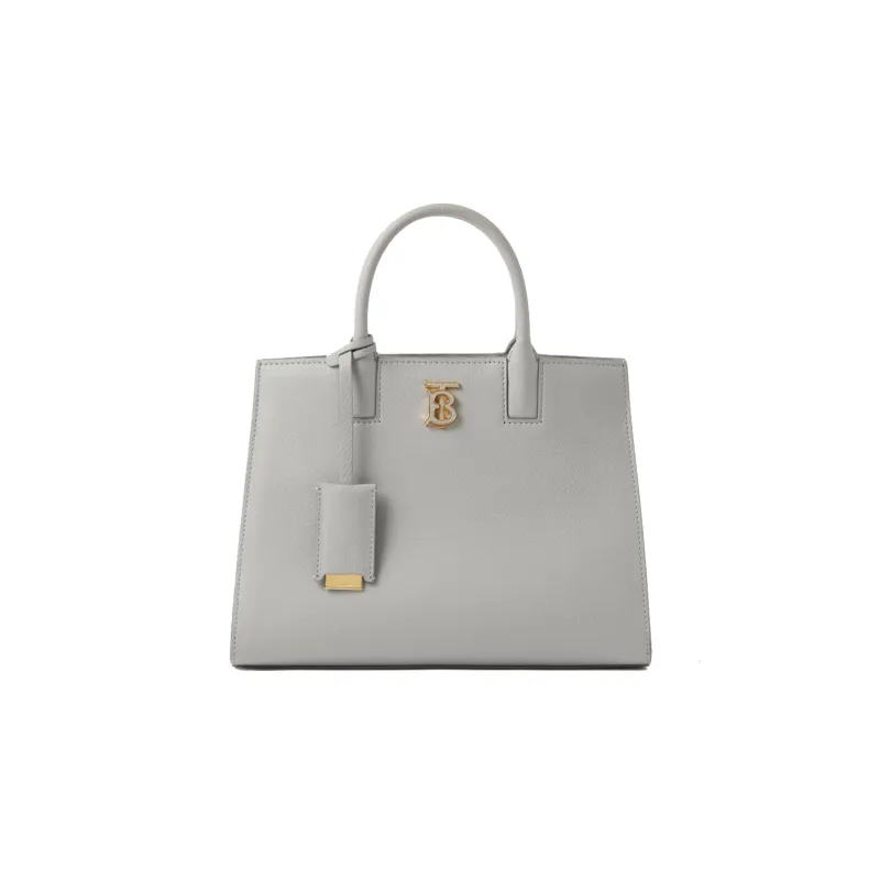 Burberry Grained Calfskin Tote Bag Shopping Bag Handbag Mini Women's Light Gray-0