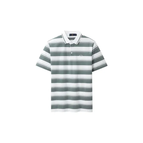 HLA Polo Shirts Men Antibacterial Anti-Mite - Medium Green Stripes H9