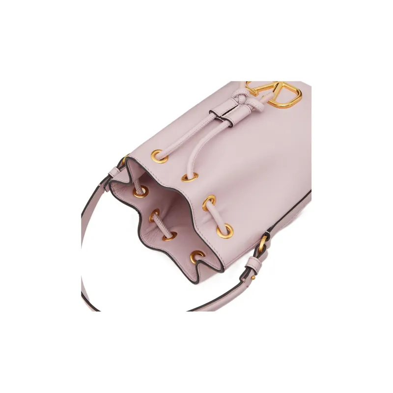 Valentino Vlogo Soft Sheepskin Bucket Bag, Shoulder Bag, Crossbody Bag, Handbag Mini Women's Pink-6