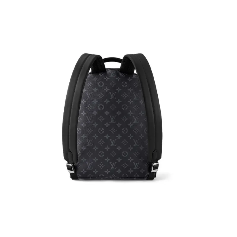 LOUIS VUITTON Discovery Coated Canvas Cow Leather Patchwork Trim Backpack Small Size Men's Black-2