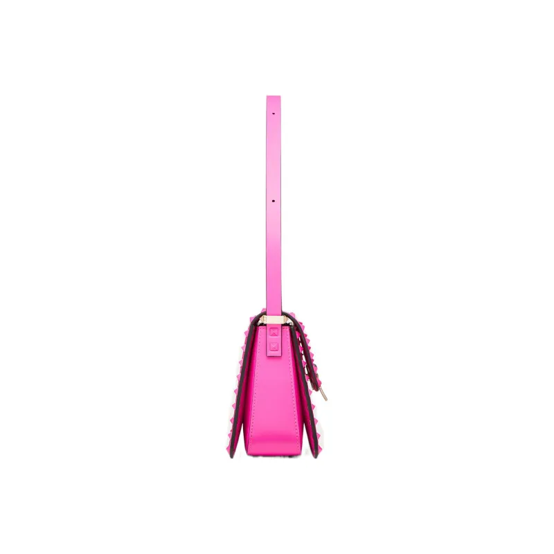 Valentino Rockstud Calfskin Handbag, Shoulder Bag Women's Pink-4