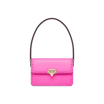 Valentino Rockstud Calfskin Handbag, Shoulder Bag Women's Pink
