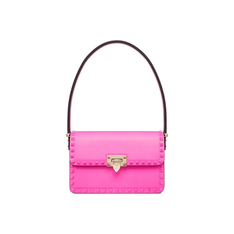 Valentino Rockstud Calfskin Handbag, Shoulder Bag Women's Pink-0