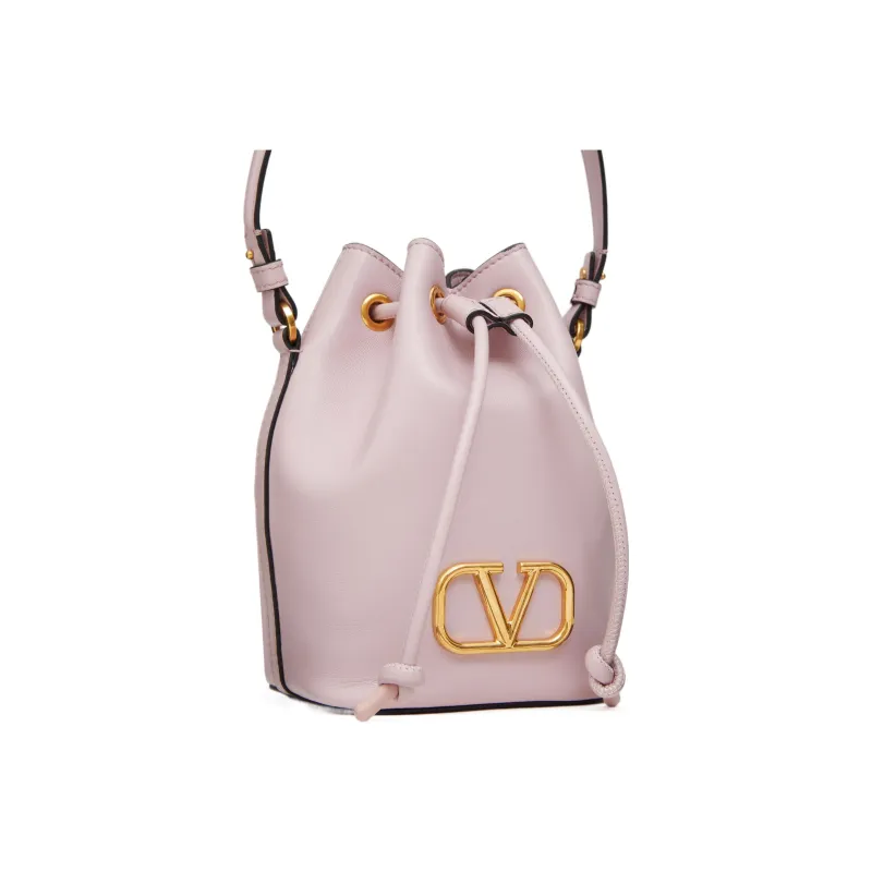 Valentino Vlogo Soft Sheepskin Bucket Bag, Shoulder Bag, Crossbody Bag, Handbag Mini Women's Pink-5