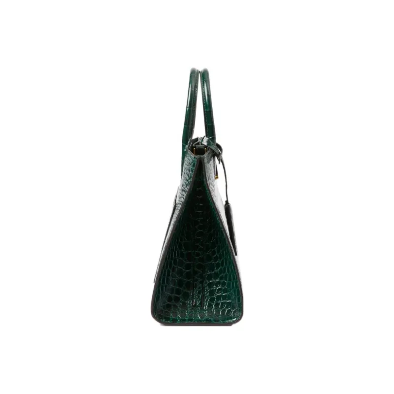 Burberry Calfskin Tote Bag Shopping Bag Handbag Mini Women's Dark Green-1
