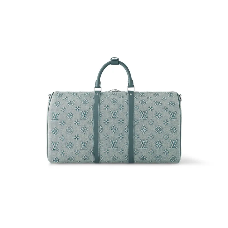 LOUIS VUITTON Keepall Bandouliere 50 Monogram Washed Denim Coated Canvas-2