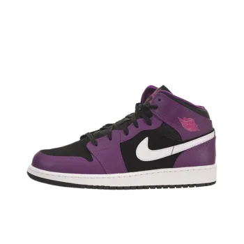 Jordan Air Jordan 1 Cushioning Anti Slip And Wear Resistant Mid Top Vintage Basketball Shoes GS Black White