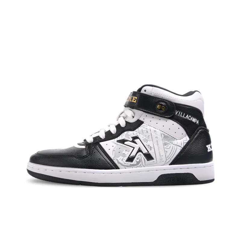 KELME Anti-Slip And Wear-Resistant Warm High-Top Vintage Basketball Shoes Unisex Black White-0