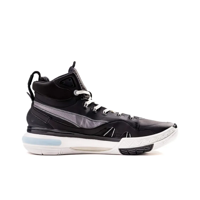 LiNing 937 Wear Resistant Slip Resistant High Top Vintage Basketball Shoes Men's Black-1