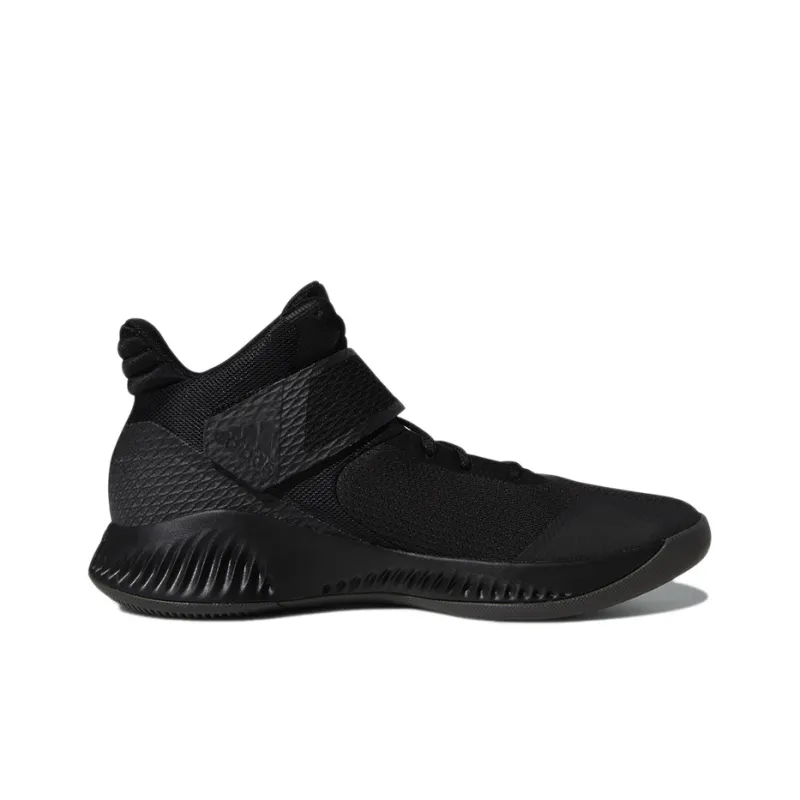 Adidas Explosive Bounce 2018 Cushioning Anti-Slip And Wear-Resistant Mid-Top Vintage Basketball Shoes Men's Black Gold-1