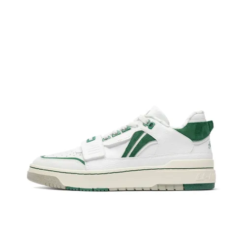 LINING Rookie Vintage Basketball Shoes Women's Low-Top Off White/Pine Green