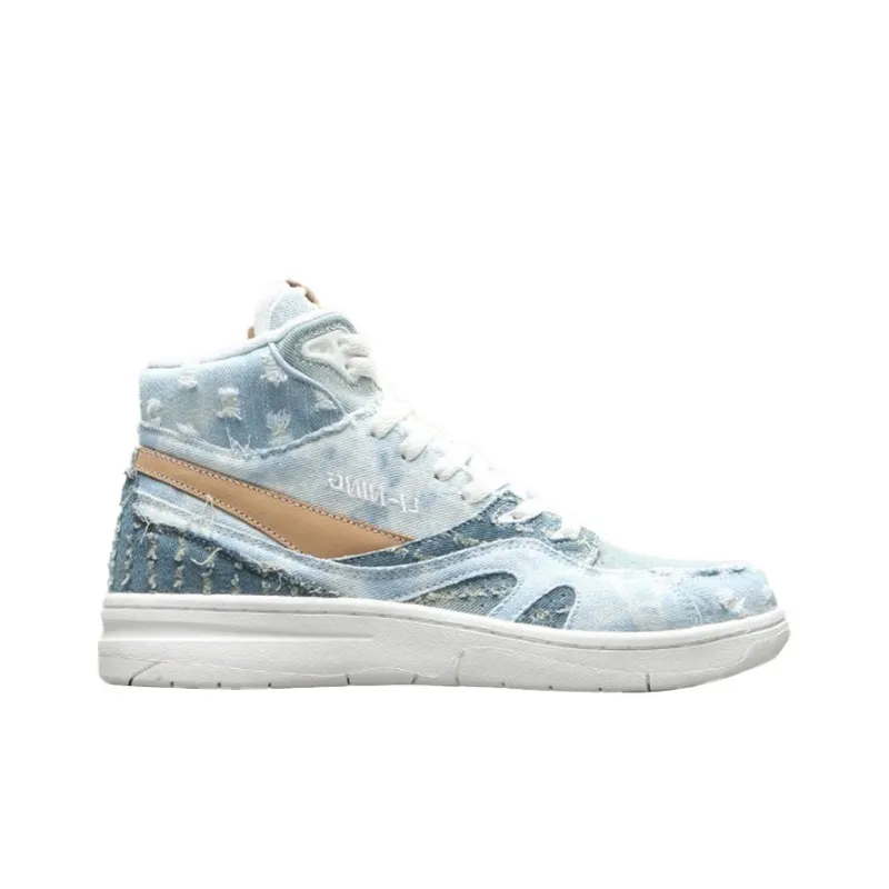 LiNing 937 Deluxe Hi Slip Resistant Coverage Lightweight High Top Vintage Basketball Shoes Women's Mist Blue-1