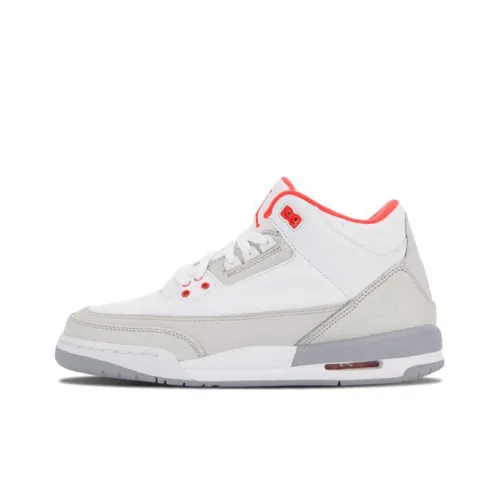 Jordan 3 Retro White Crimson Grey GS