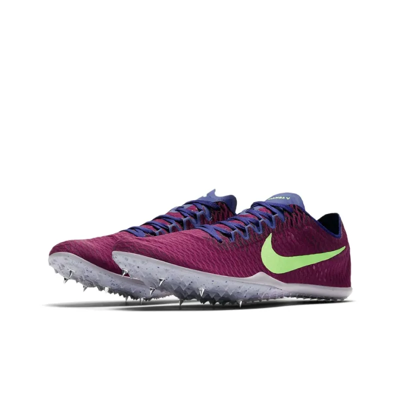 Nike Zoom Mamba 5 Cushioned Slip-Resistant Low-Top Training Shoes Unisex Purple Green-2