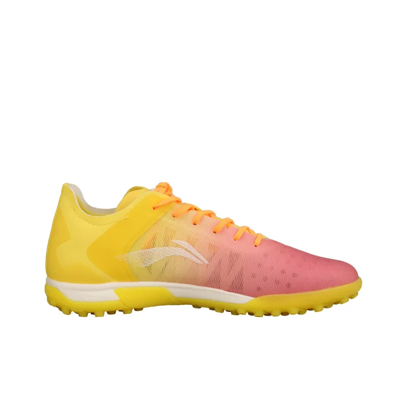 LiNing TF Rubber Broken Studs Artificial Ground Anti Slip Wear Resistant Soccer Shoes Men's Red Orange Yellow-1
