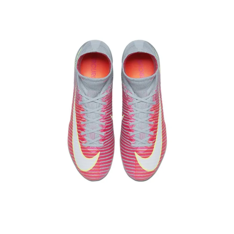 Nike Mercurial Superfly 5 Soccer Shoes Men High Top White/Grey/Powder-3