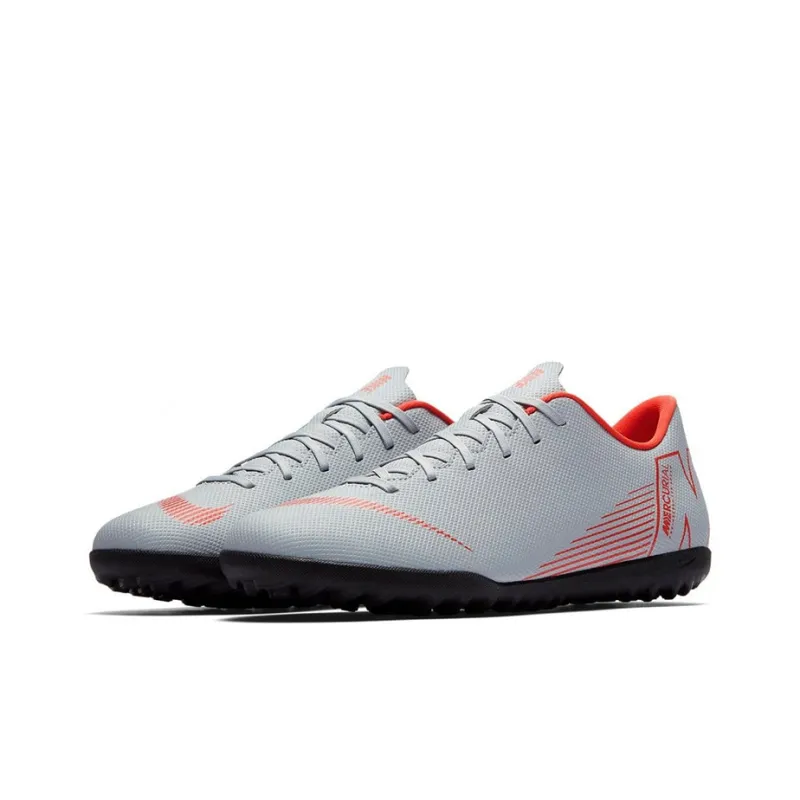 Nike Mercurial Vapor 12 Soccer Shoes Men Low-Top Gray/Orange-2