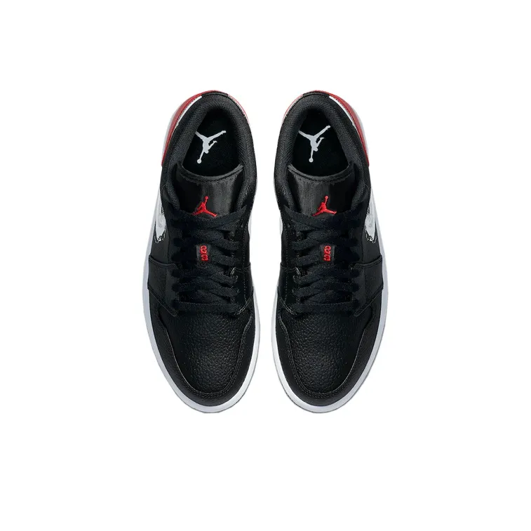 Jordan 1 Low Brushstroke Swoosh Black-3