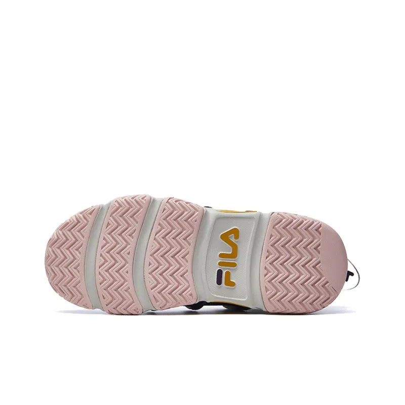 FILA Barricade Wear Resistant Low Top Vintage Basketball Shoes Women's White Pink Purple-4