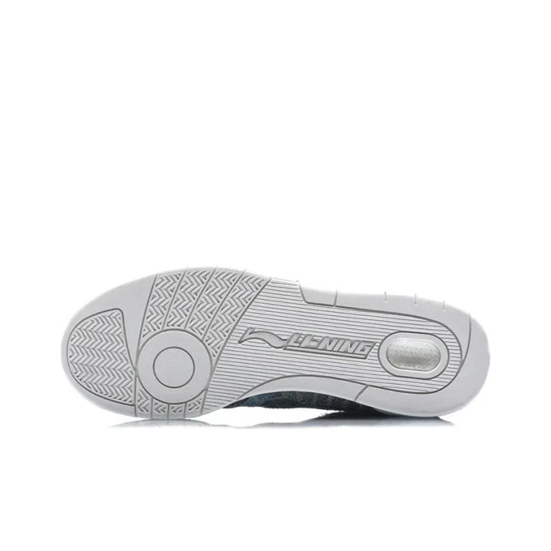 LiNing 937 Deluxe Low Cushioning Anti Slip And Wear Resistant Low Top Vintage Basketball Shoes Women's Gray Blue-3