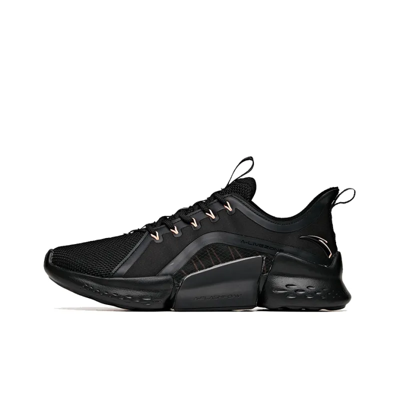 ANTA Training Shoes Women's Low Top Black/Fluorescent Sunset Orange-0