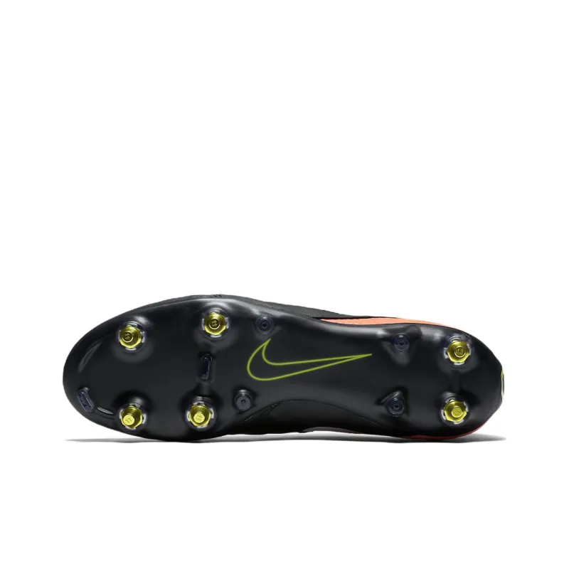 Nike Tiempo Legend 6 SG Metal Long Studs Soft Ground Anti-Slip Wear-Resistant Soccer Shoes Men's Black White Orange-5
