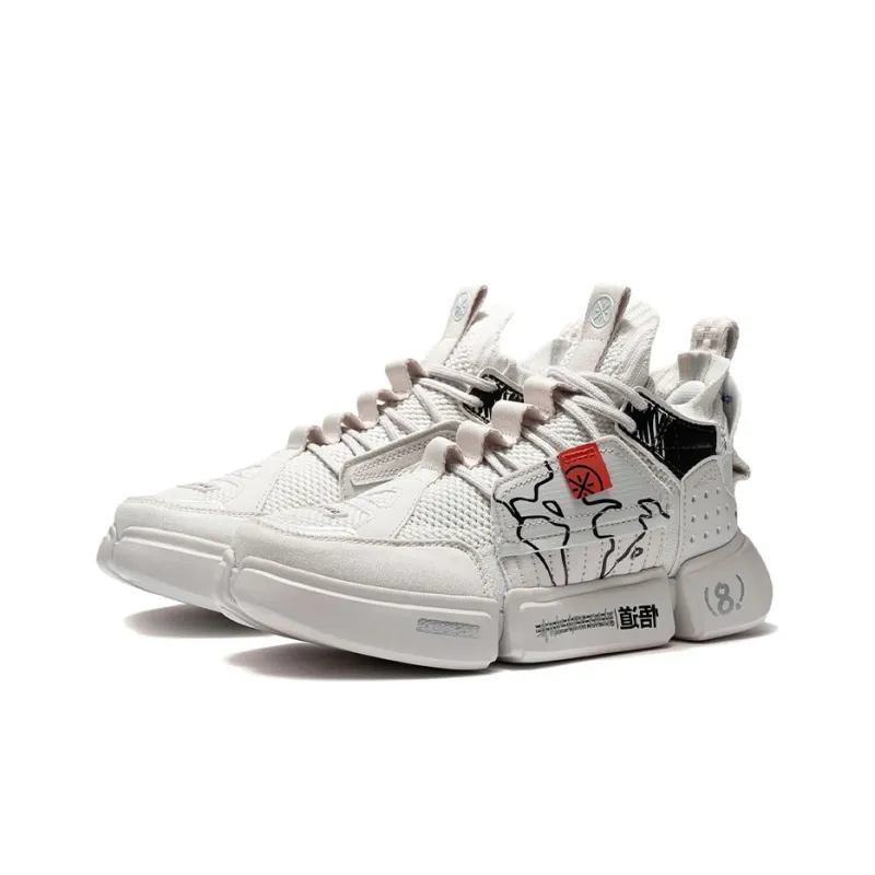 LiNing Essence 2 ACE Cushioning Anti Slip And Wear Resistant Mid Top Vintage Basketball Shoes Women's Frost White-2