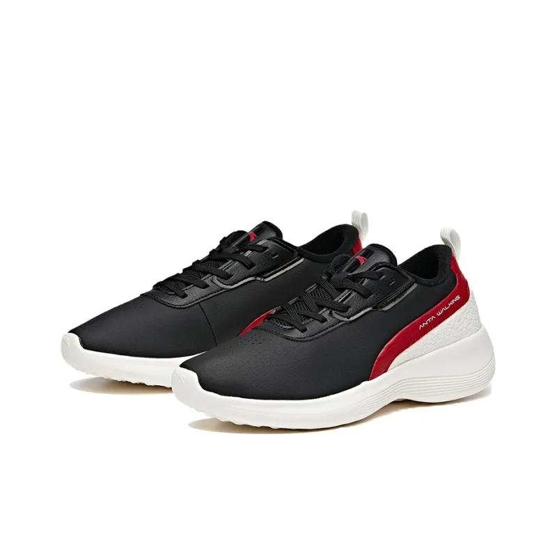 ANTA Training Shoes Men Low Top Black/Ivory White/Sports Style Red-1