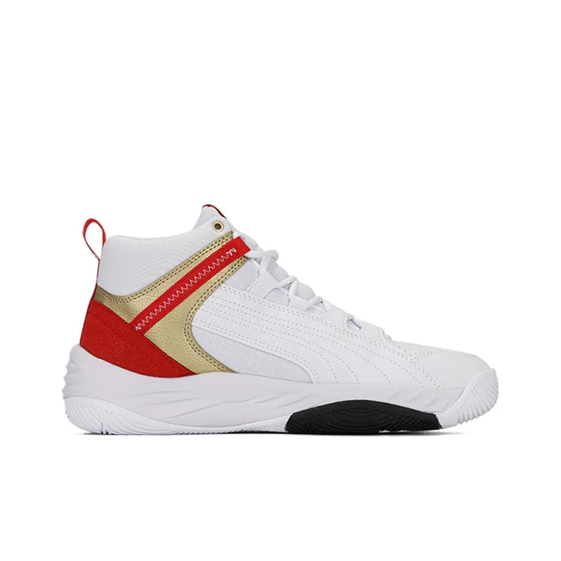 PUMA Unisex Rebound Future Evo Mid Top Black/White/Red-1