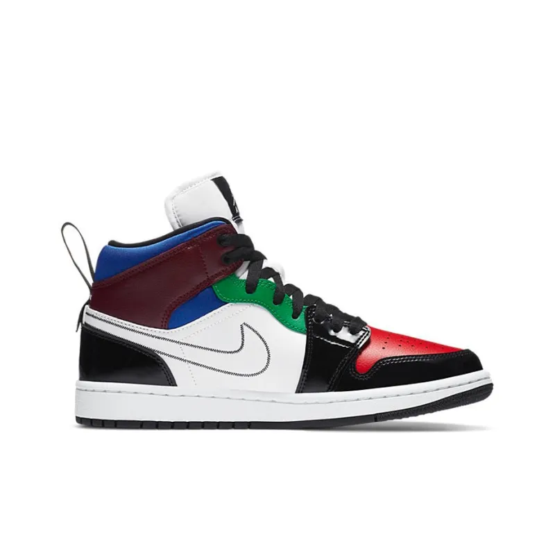 Jordan 1 Mid Se Black White Multi Color Women's-1