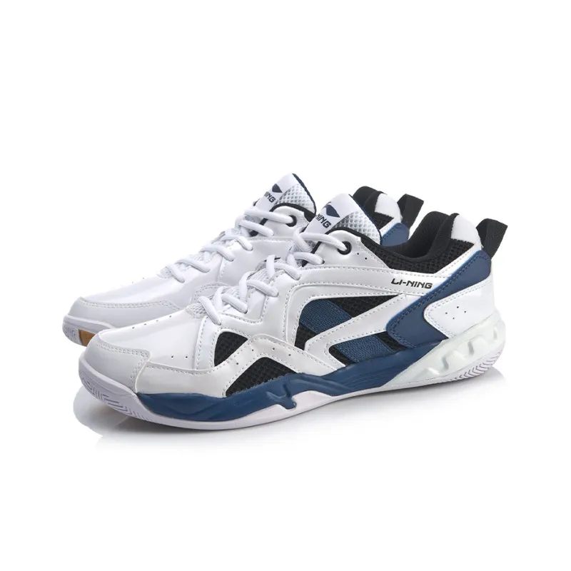 LiNing Low Top Badminton Shoes Men's White Blue-2