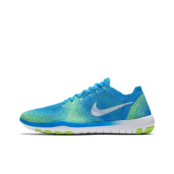 Nike Free Focus Flyknit 2 Training Shoes Women's Low-Top Blue/Green/White