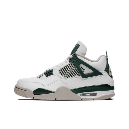 Jordan Air Jordan 4 Bucks Mid Top Vintage Basketball Shoes Men's White Green