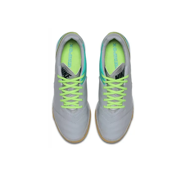 Nike Tiempo Genio 2 Soccer Shoes Men Low-Top Silver/Black/Green-3