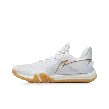LiNing Flying Close To The Ground SE Cushioning Anti Slip Wear Resistant Breathability Low Top Badminton Shoes White
