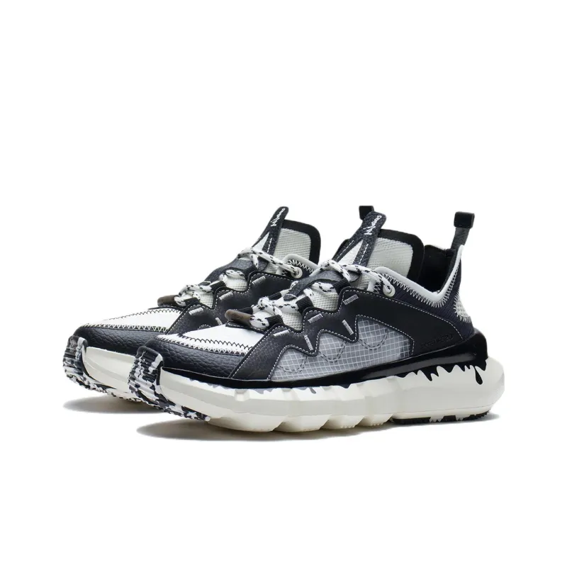 LINING Enlightenment 2.3 Lite Vintage Basketball Shoes Women's Low Top Ecru/Black-2