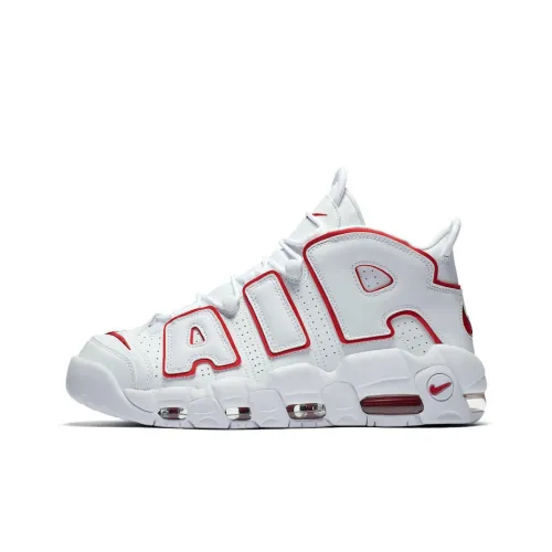 Nike Air More Uptempo White Varsity Red Outline